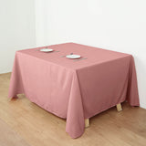 Dusty Rose Polyester Square Tablecloth 90x90 Inch
