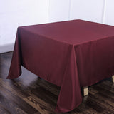 Burgundy Polyester Square Tablecloth 90x90 Inch
