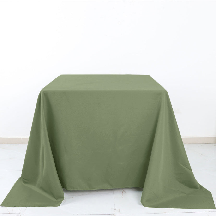 90Inch Eucalyptus Sage Green Seamless Square Polyester Tablecloth