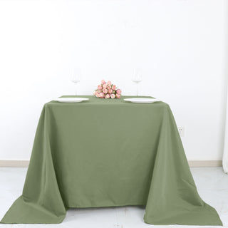 Elevate Your Event with the Dusty Sage Green Square Polyester Tablecloth