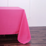 Fuchsia Polyester Square Tablecloth 90Inch