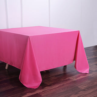 Create a Stylish and Vibrant Setting with the Fuchsia Square Polyester Tablecloth