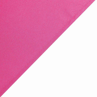 Enhance Your Event Decor with the Fuchsia Square Polyester Table Overlay