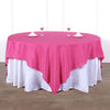 90Inch Fuchsia Seamless Square Polyester Table Overlay