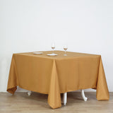 90Inch Gold Seamless Square Polyester Tablecloth