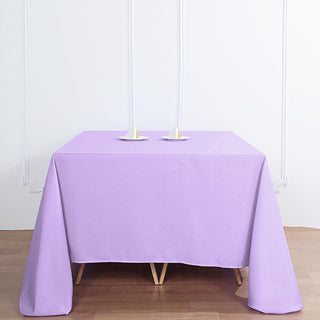 Elegant Lavender Lilac Square Polyester Tablecloth