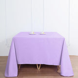 Lavender Lilac Polyester Square Tablecloth 90Inch