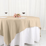 90Inch Nude Seamless Square Polyester Table Overlay