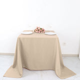 Nude Polyester Square Tablecloth 90x90 Inch