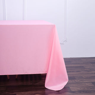Create a Chic and Elegant Atmosphere with a Pink Seamless Square Polyester Tablecloth
