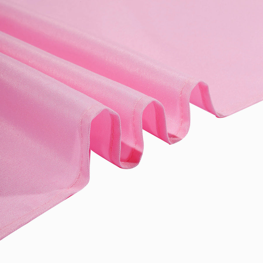 90 Inch Pink Seamless Square Polyester Tablecloth