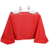 90Inch Red Seamless Square Polyester Table Overlay