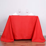 90Inch Red Seamless Square Polyester Tablecloth