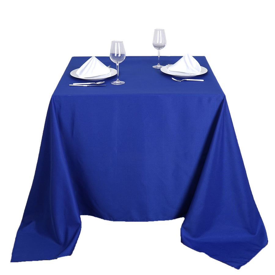 90inch Royal Blue Seamless Square Polyester Table Overlay