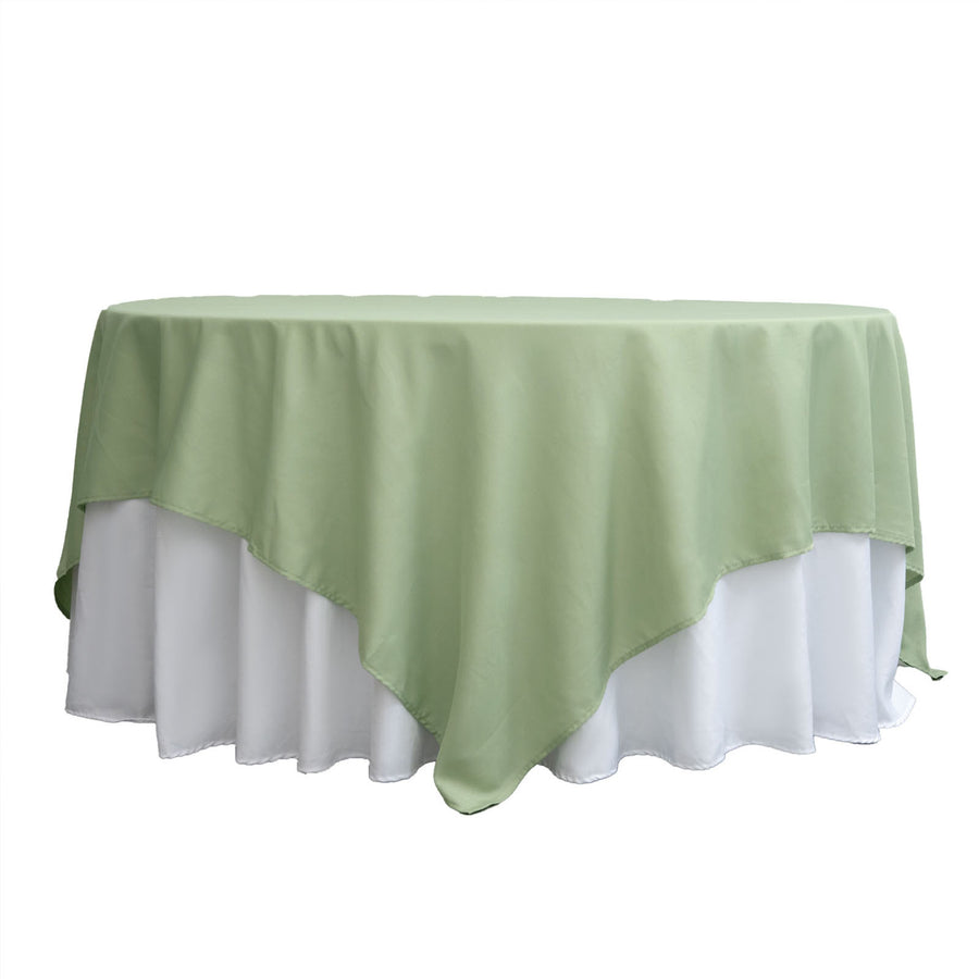 90inch Sage Green Seamless Square Polyester Tablecloth