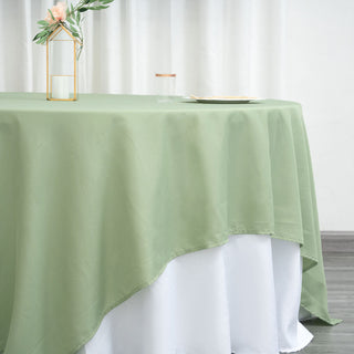 Add Elegance and Style to Any Table with the Sage Green Square Polyester Table Overlay