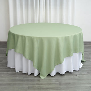 Elevate Your Event with the Sage Green Square Polyester Table Overlay