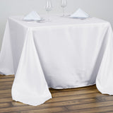 White Polyester Square Tablecloth 90"x90"