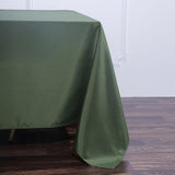 90 Inch Olive Green Seamless Square Polyester Tablecloth