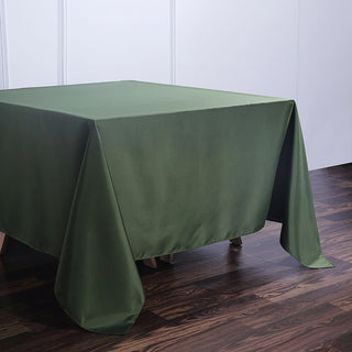 Create a Stunning Table Setting with the Olive Green Seamless Square Polyester Tablecloth