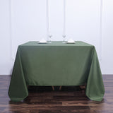 Olive Green Polyester Square Tablecloth 90inch