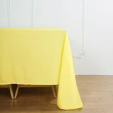90inch Yellow Seamless Square Polyester Tablecloth