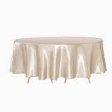 108" Beige Satin Round Tablecloth