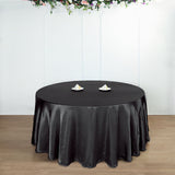 108" Black Satin Round Tablecloth