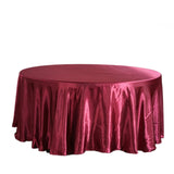 108" Burgundy Satin Round Tablecloth
