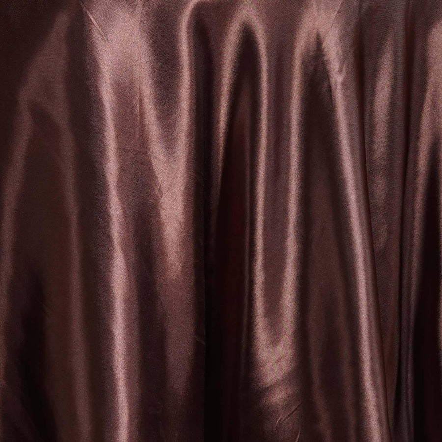 108 inch Chocolate Satin Round Tablecloth