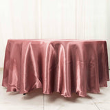 108inch Cinnamon Rose Satin Round Tablecloth