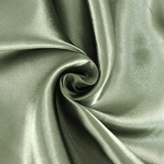 Create an Enchanting Atmosphere with the Dusty Sage Green Seamless Satin Round Tablecloth
