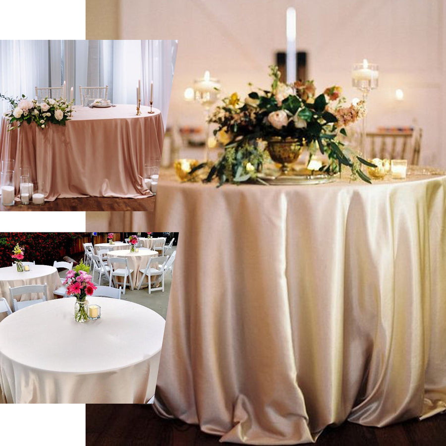 108" Dusty Rose Satin Round Tablecloth