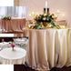 108 inch Champagne Satin Round Tablecloth