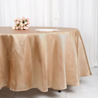 Captivating Nude Seamless Satin Round Tablecloth for Unforgettable Events