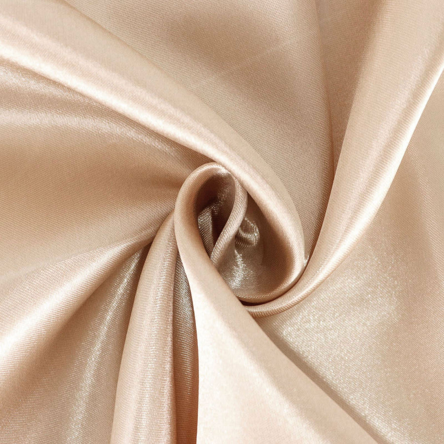 108inch Nude Satin Round Tablecloth#whtbkgd