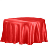 108" Red Satin Round Tablecloth