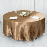 108inch Taupe Smooth Satin Round Tablecloth