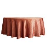 108Inch Terracotta Satin Round Tablecloth