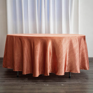 Elevate Your Event Decor with Terracotta (Rust) Satin Elegance