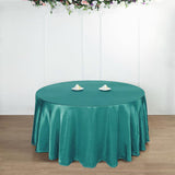 108inches Turquoise Satin Round Tablecloth