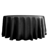 120" Black Satin Round Tablecloth
