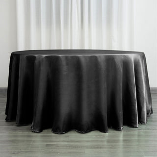 Elevate Your Event with the Black Satin Tablecloth