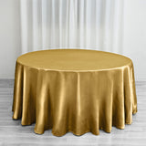 Elegant Gold Seamless Satin Round Tablecloth