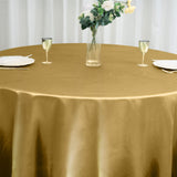 120inch Gold Satin Round Tablecloth