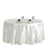 120 inch Ivory Satin Round Tablecloth