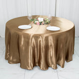 120inch Taupe Smooth Satin Round Tablecloth