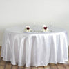 120 inch White Satin Round Tablecloth 