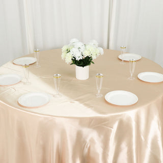 Beige Satin Tablecloth: The Perfect Table Decor for Any Event
