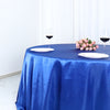 132Inch Royal Blue Seamless Satin Round Tablecloth